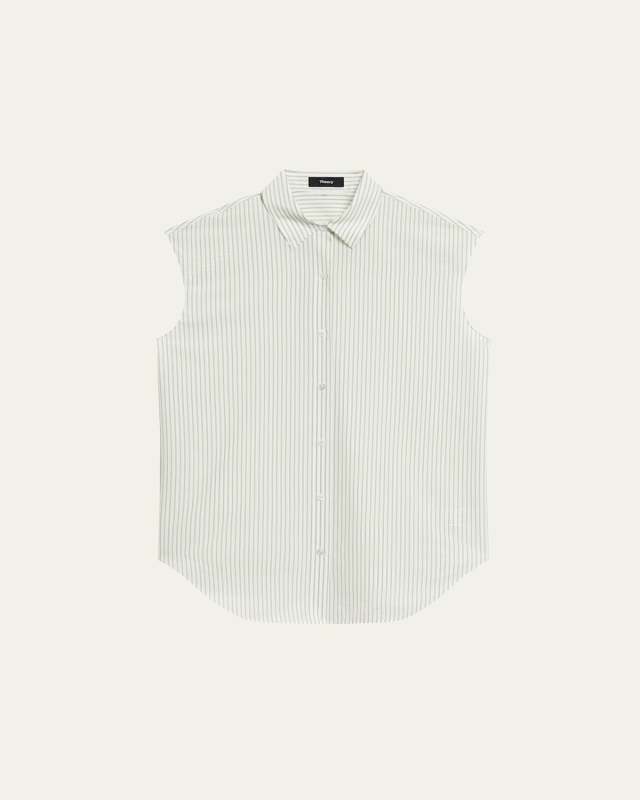 Stripe Sleeveless Boyfriend Shirt